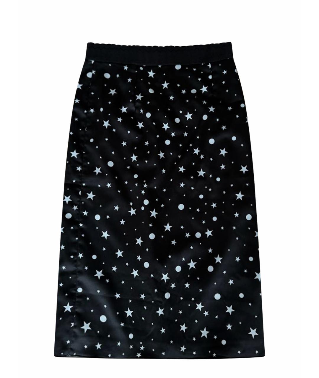 DOLCE&GABBANA Черная шелковая юбка миди, фото 1