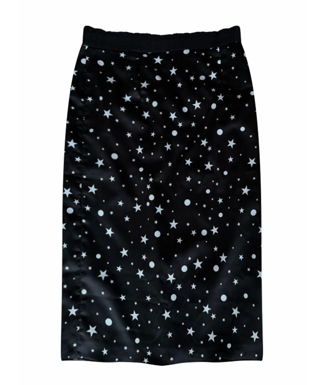 DOLCE&GABBANA Черная шелковая юбка миди, фото 9