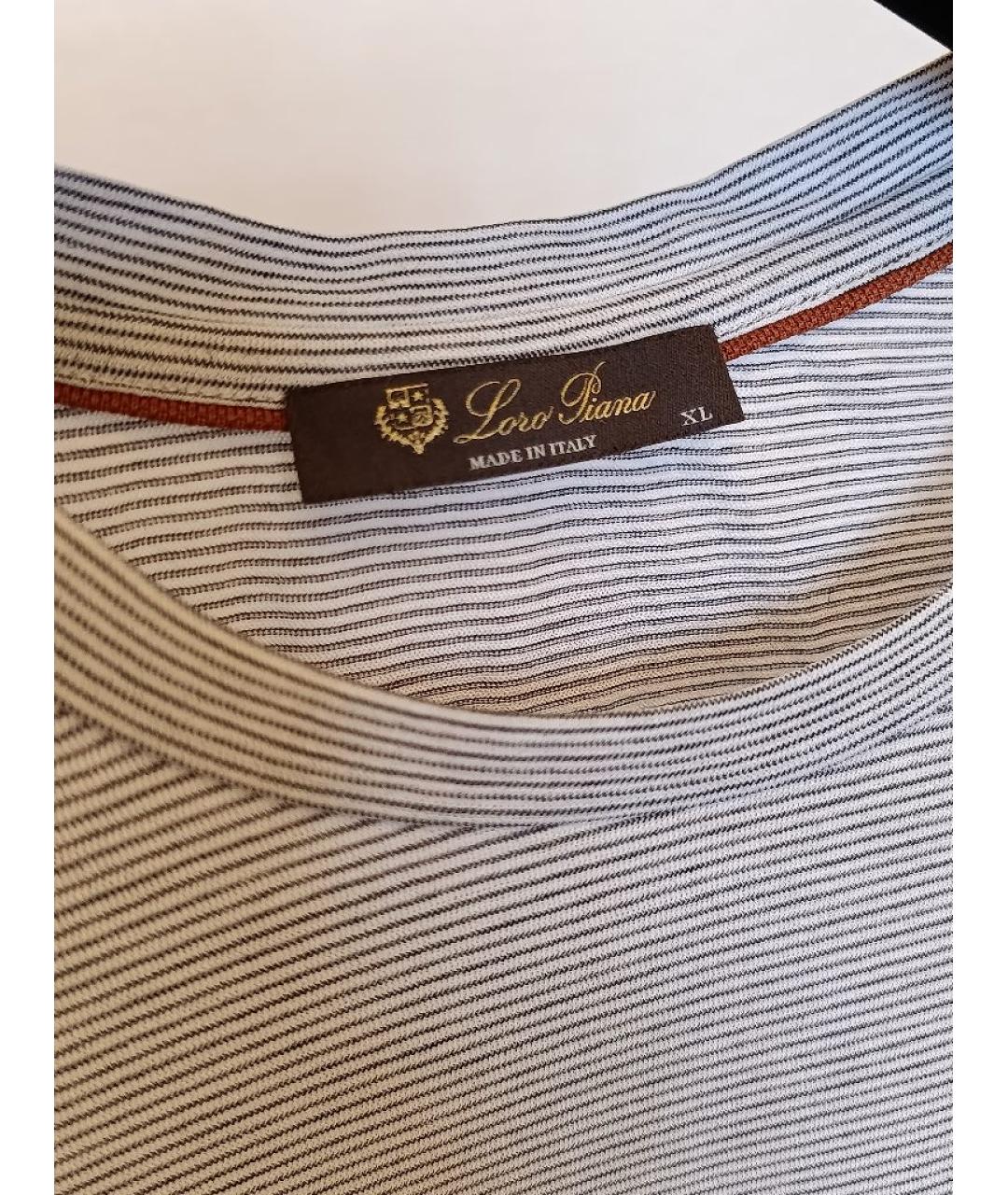 LORO PIANA Серая хлопковая футболка, фото 3
