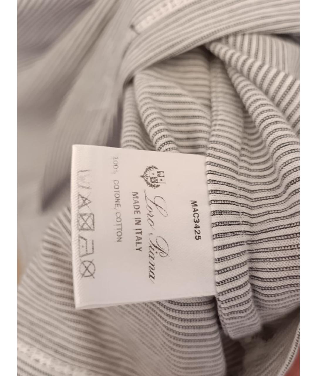 LORO PIANA Серая хлопковая футболка, фото 4
