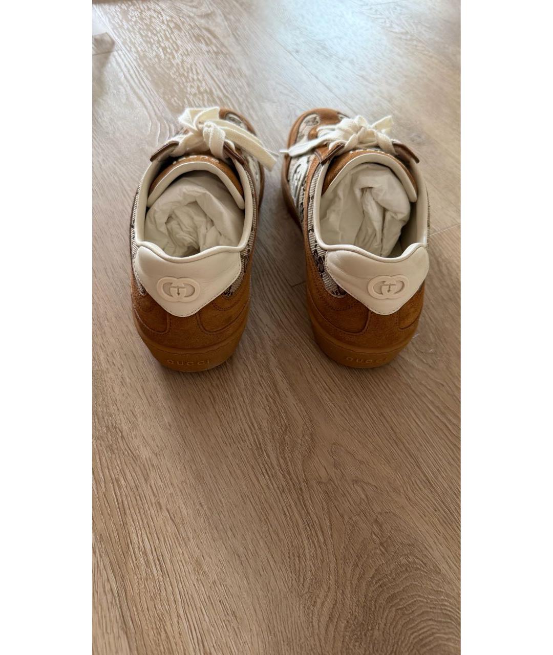 GUCCI Коричневые замшевые кеды, фото 3