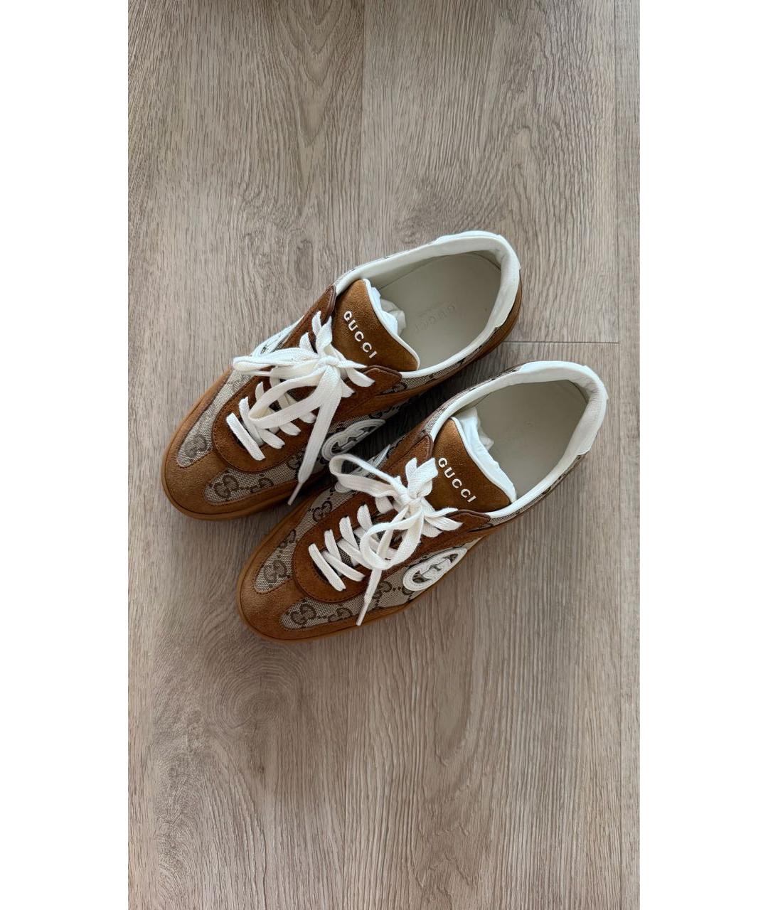 GUCCI Коричневые замшевые кеды, фото 2