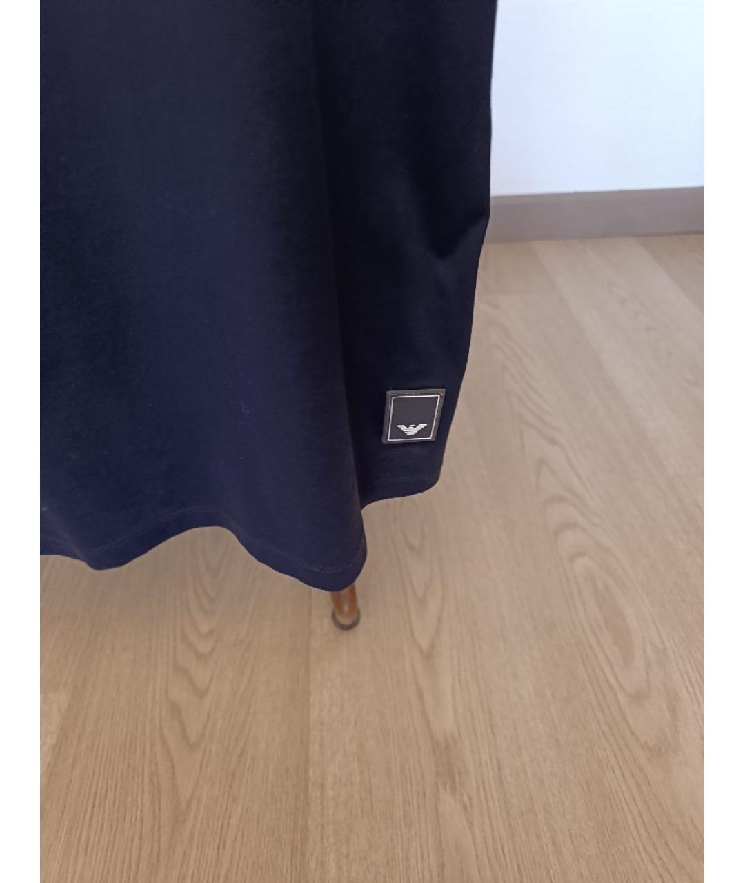 EMPORIO ARMANI Синяя хлопковая футболка, фото 4
