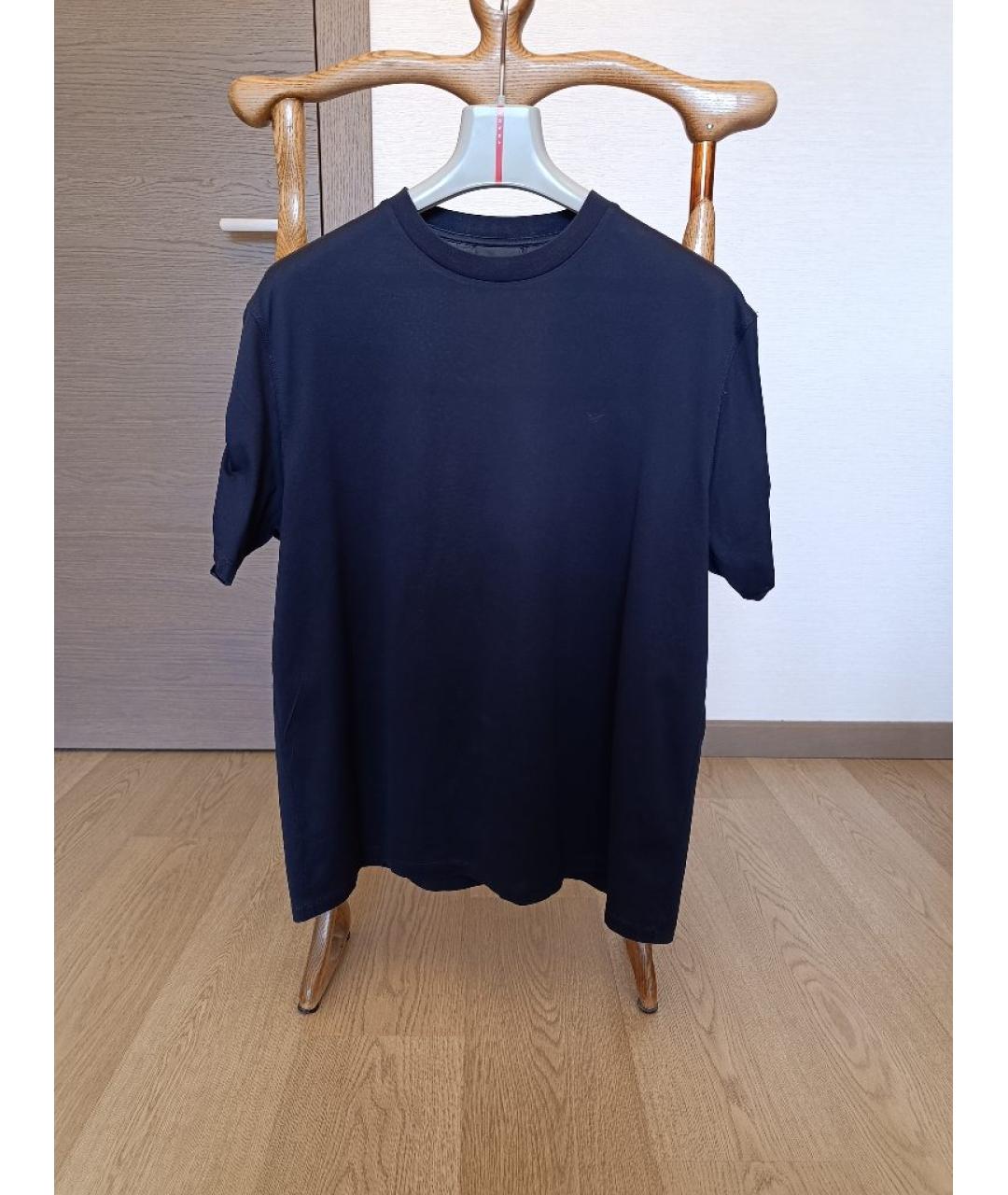 EMPORIO ARMANI Синяя хлопковая футболка, фото 7