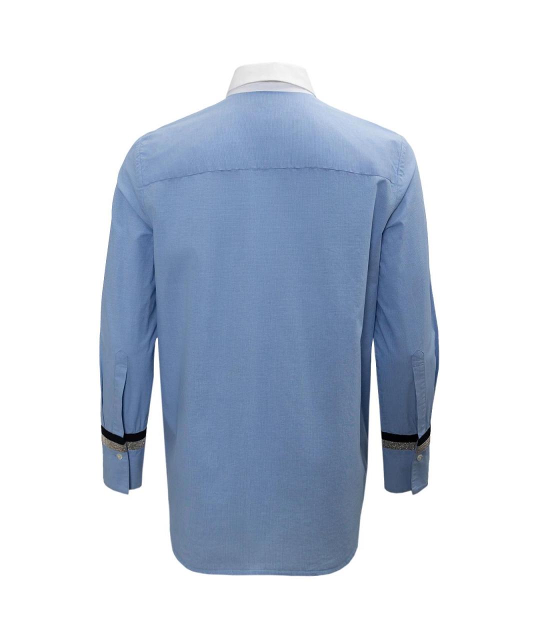 BRUNELLO CUCINELLI Голубая хлопковая рубашка, фото 2