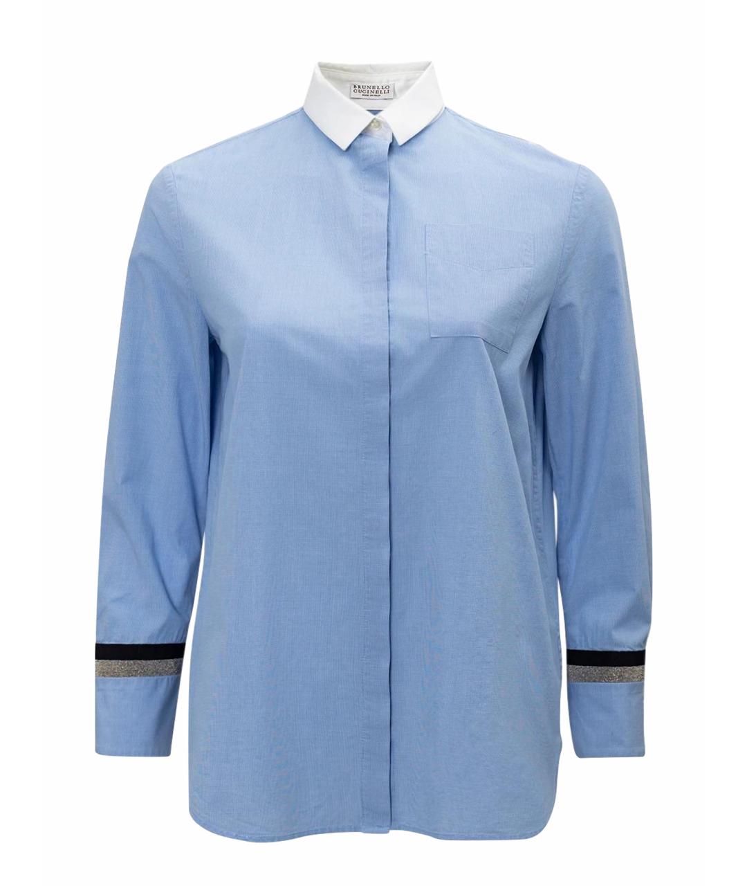 BRUNELLO CUCINELLI Голубая хлопковая рубашка, фото 1