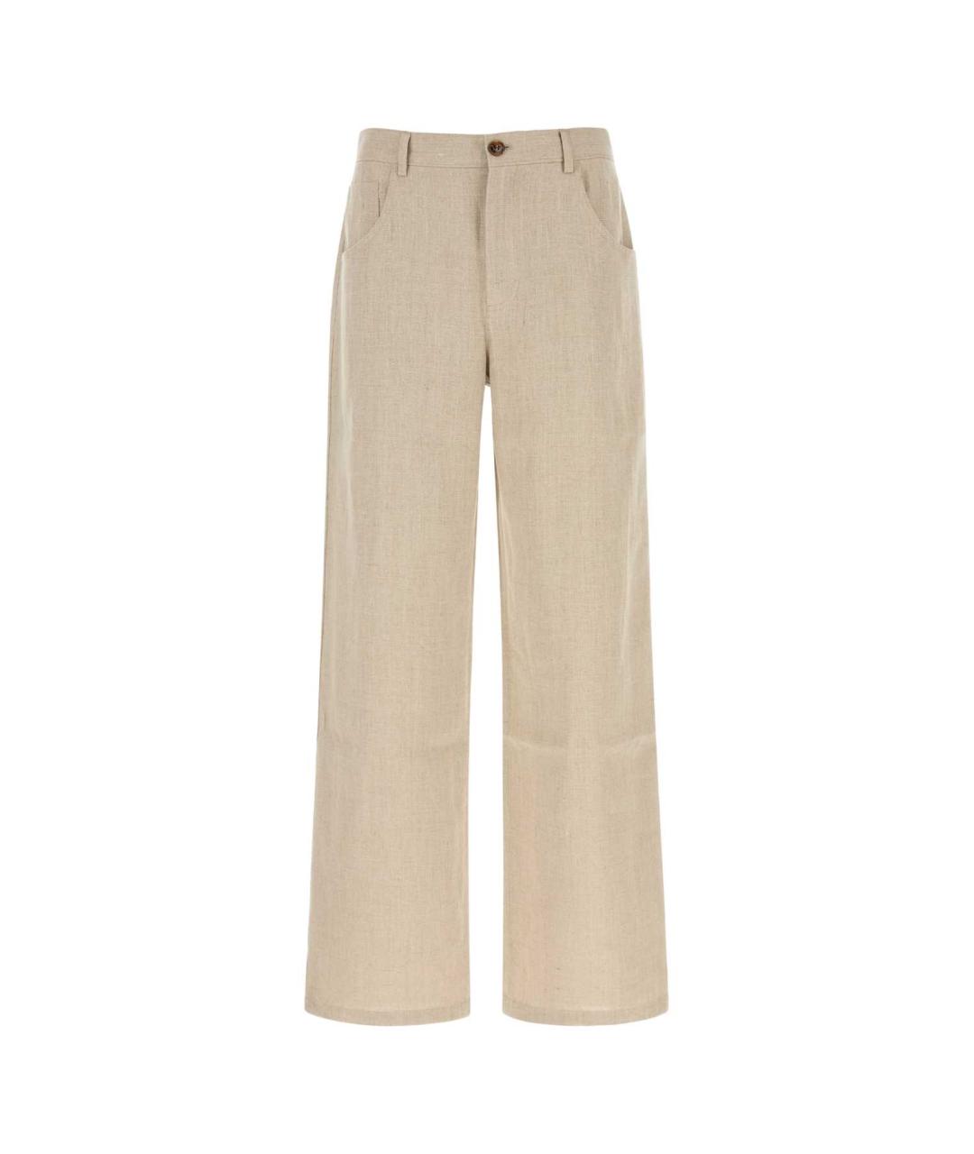 SEFR Бежевые льняные повседневные брюки, фото 1
