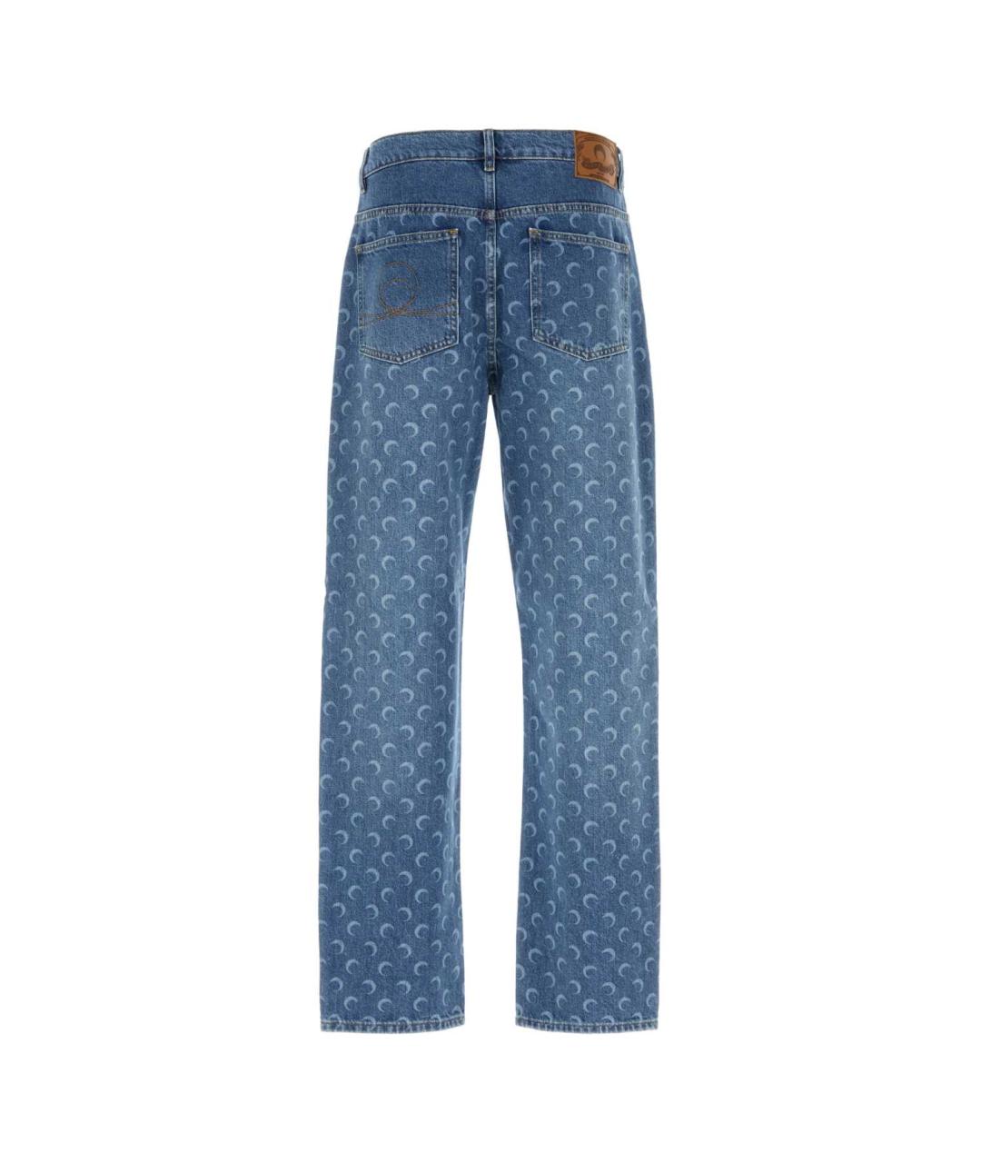 MARINE SERRE Синие хлопковые прямые джинсы, фото 2