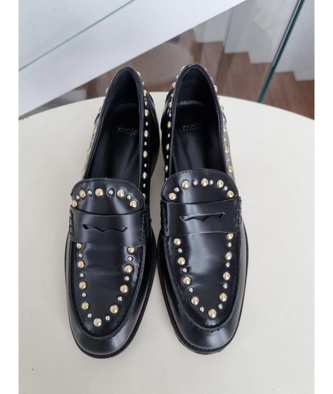 MAJE Черные кожаные балетки, фото 2