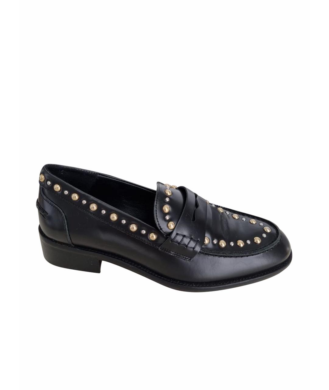 MAJE Черные кожаные балетки, фото 1