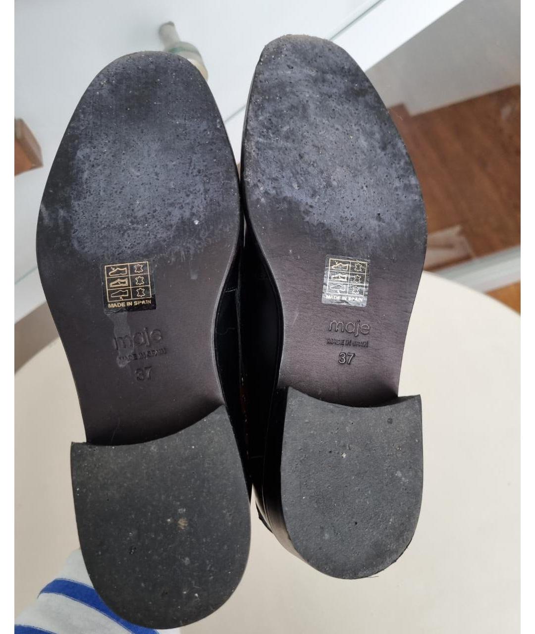MAJE Черные кожаные балетки, фото 8