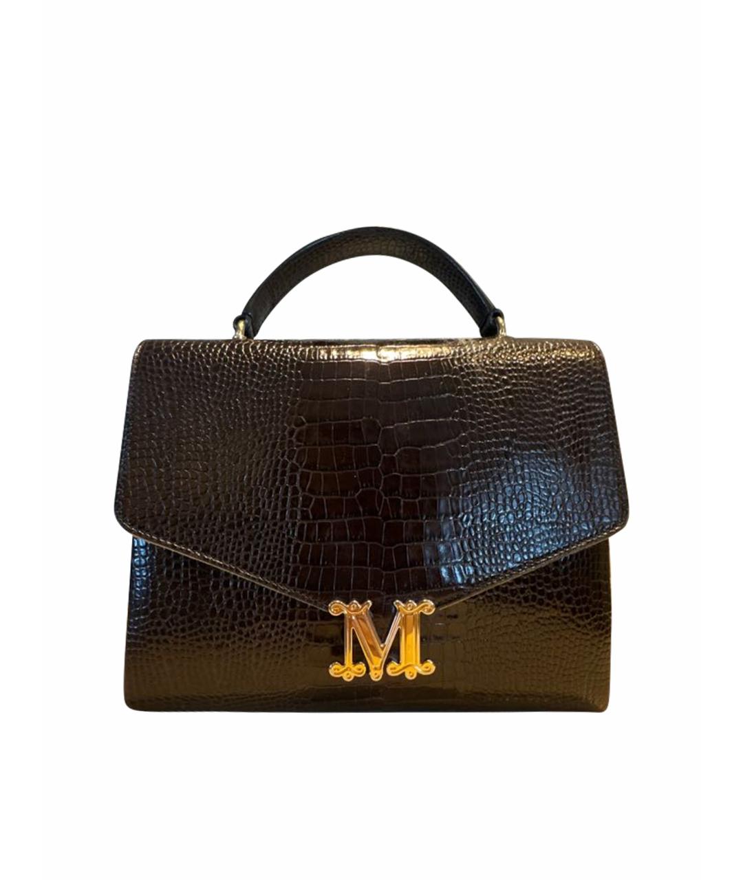 MAX MARA Коричневая кожаная сумка с короткими ручками, фото 1