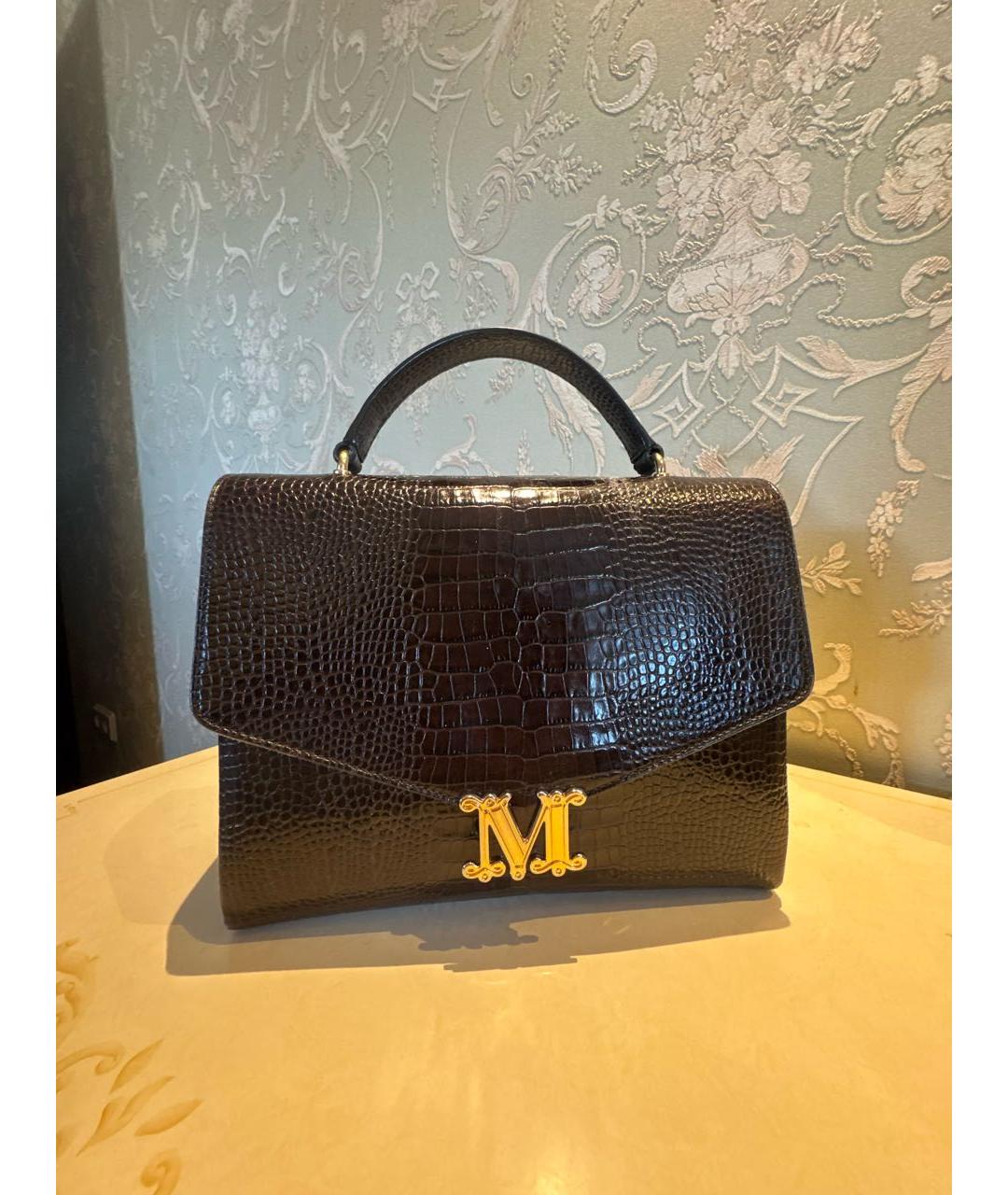 MAX MARA Коричневая кожаная сумка с короткими ручками, фото 2