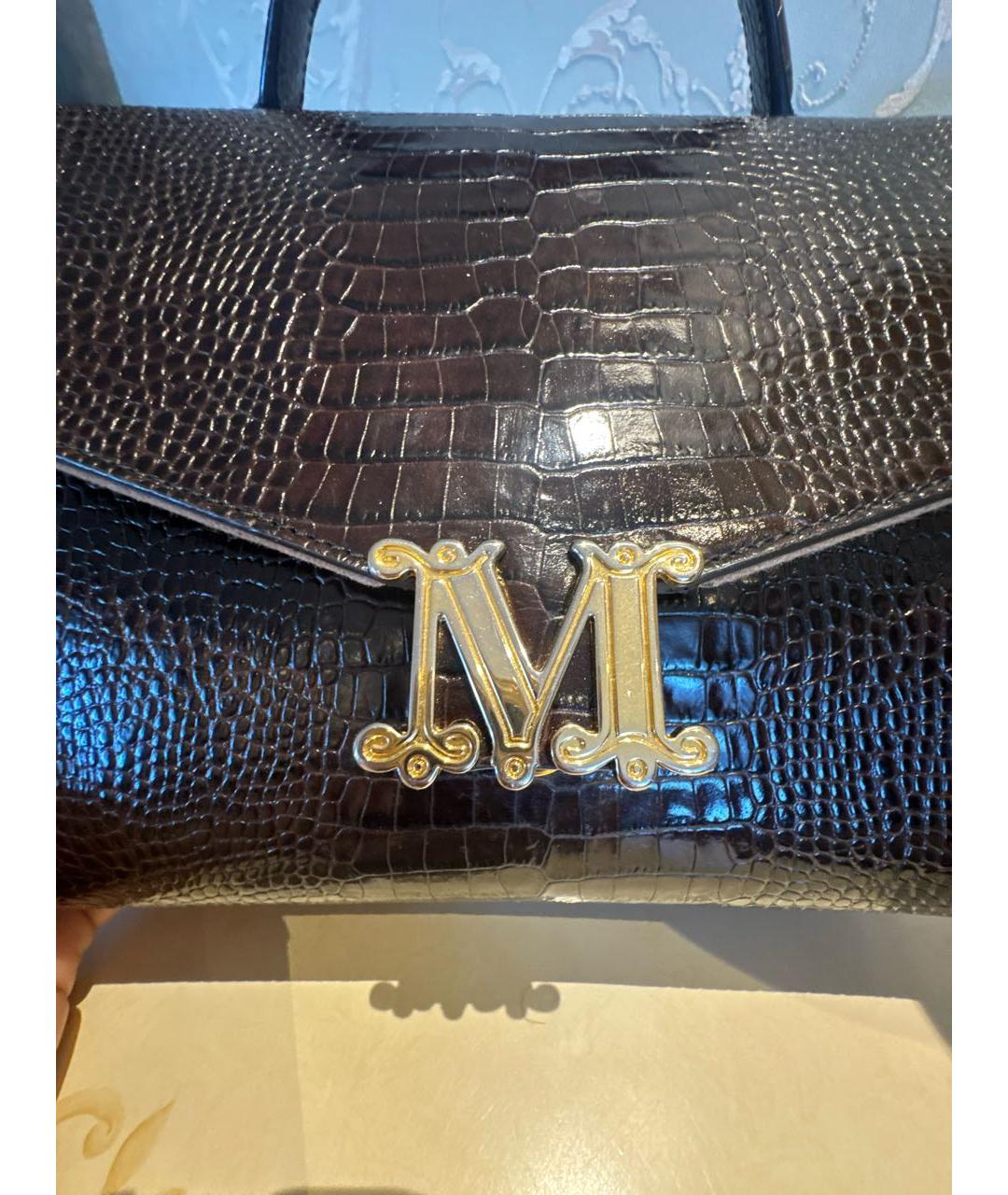 MAX MARA Коричневая кожаная сумка с короткими ручками, фото 4