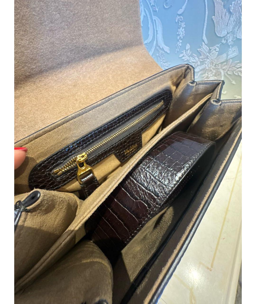 MAX MARA Коричневая кожаная сумка с короткими ручками, фото 3