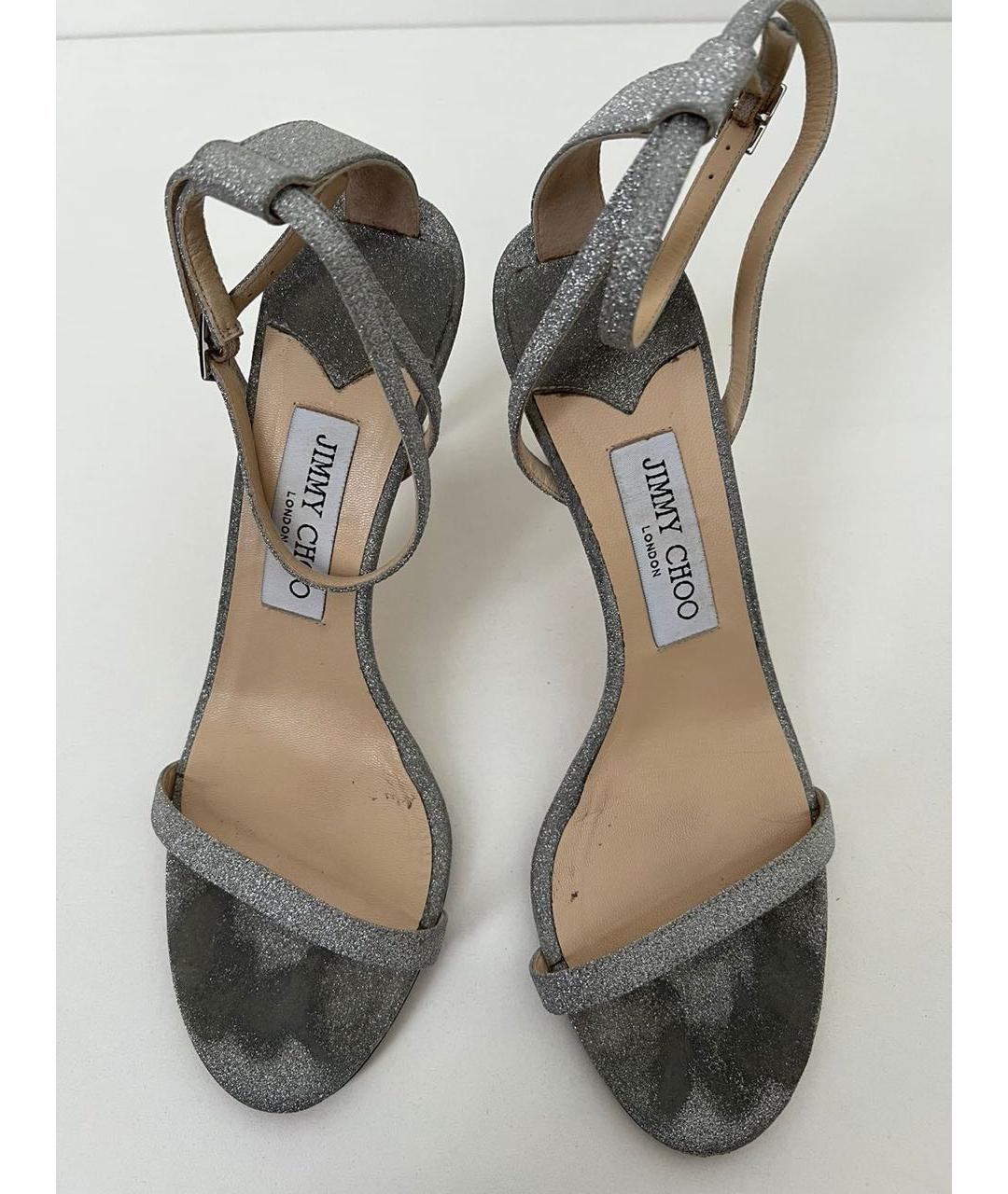 JIMMY CHOO Серебряные сандалии, фото 2