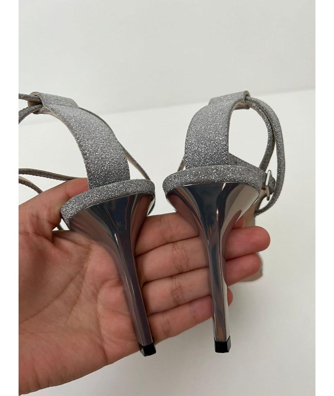 JIMMY CHOO Серебряные сандалии, фото 7