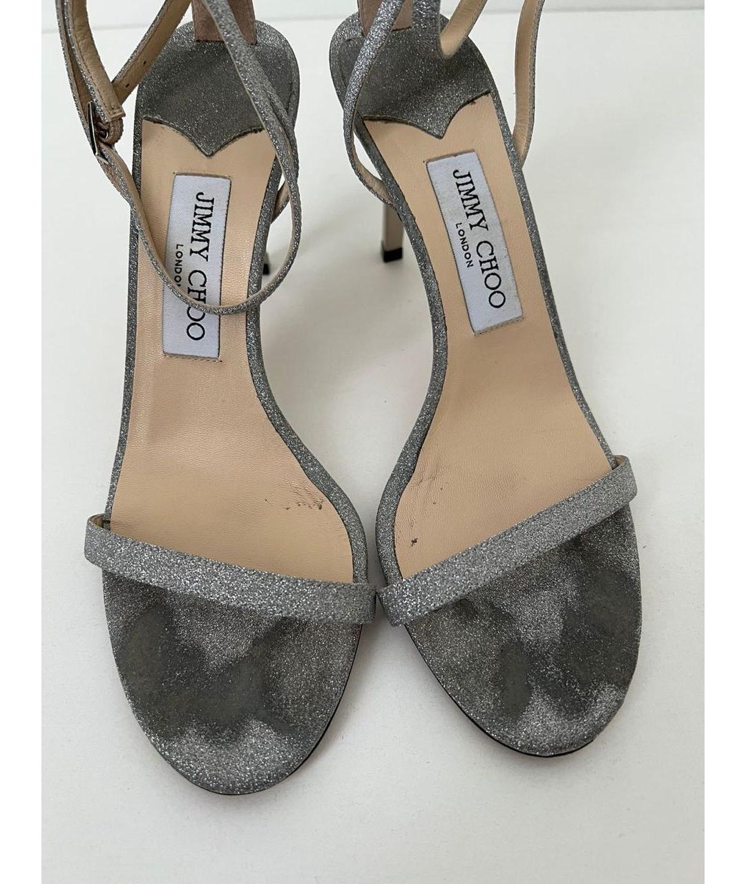 JIMMY CHOO Серебряные сандалии, фото 8