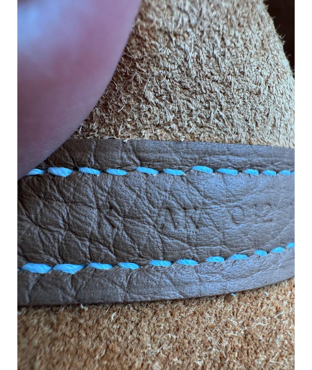 HERMES Коричневая кожаная сумка с короткими ручками, фото 6