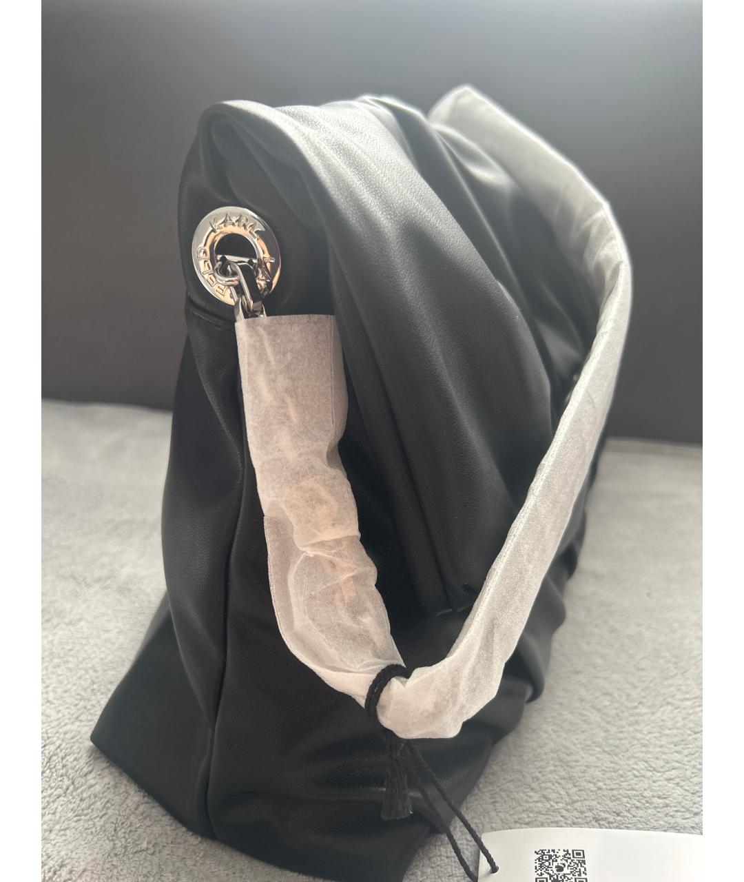 KARL LAGERFELD Черная кожаная сумка тоут, фото 2