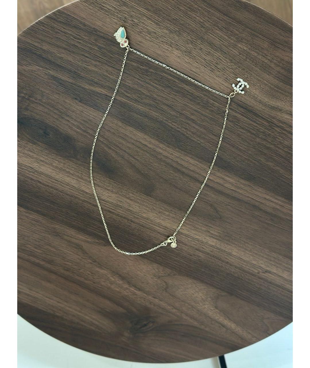 CHANEL Золотая металлическая подвеска, фото 6