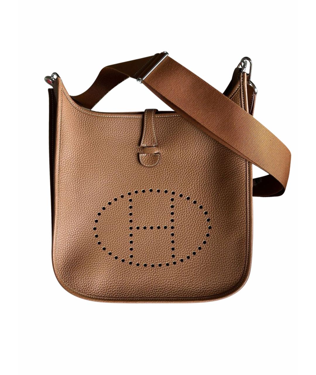 HERMES Коричневая кожаная сумка через плечо, фото 1