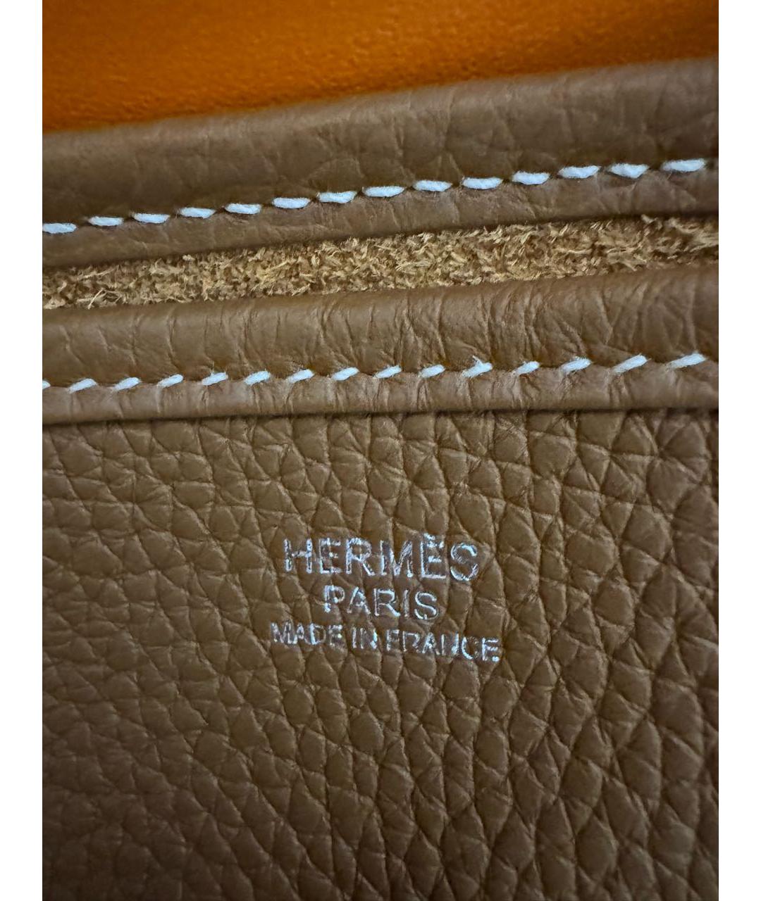 HERMES Коричневая кожаная сумка через плечо, фото 4