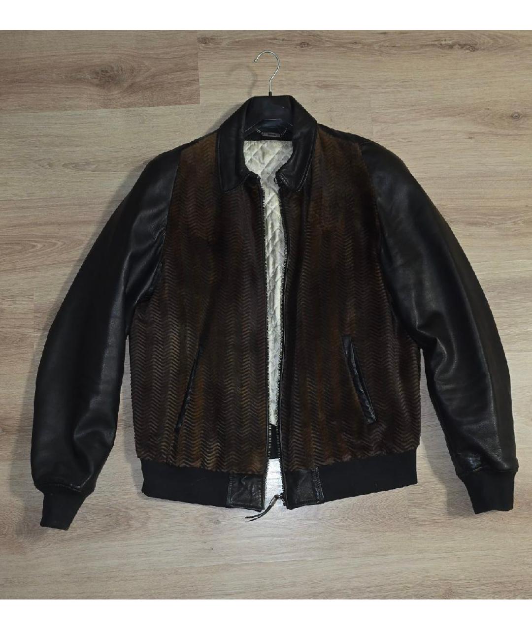 JUST CAVALLI Коричневая кожаная куртка, фото 6