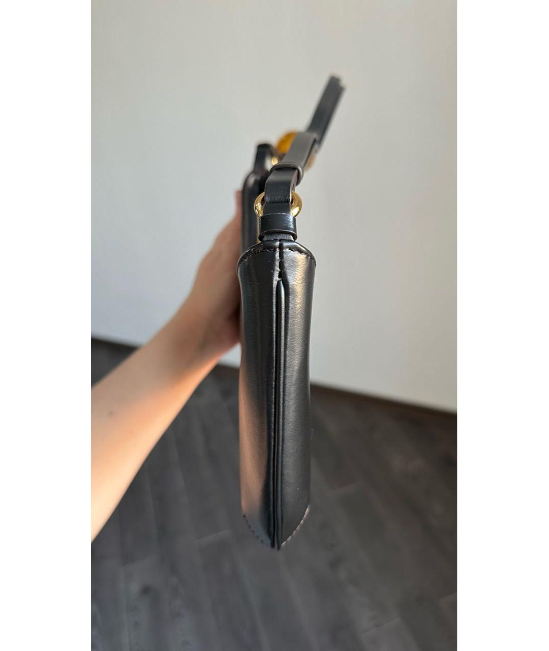 JACQUEMUS Черная кожаная сумка через плечо, фото 6