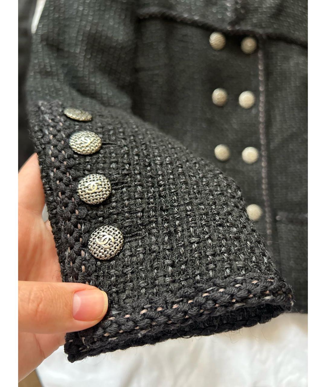 CHANEL Черный шерстяной жакет/пиджак, фото 5