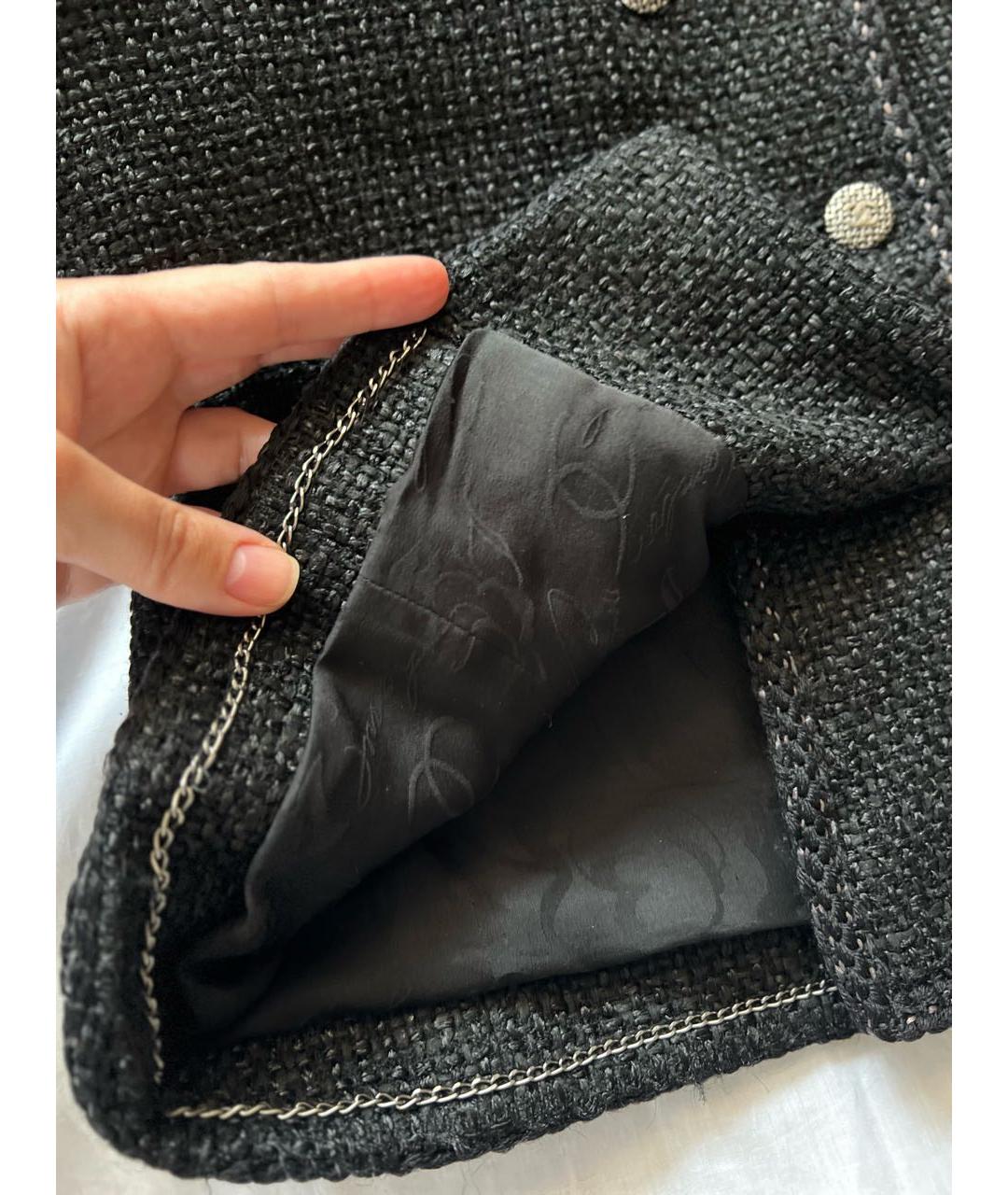 CHANEL Черный шерстяной жакет/пиджак, фото 6