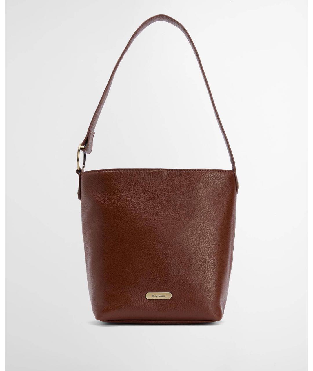 BARBOUR Коричневая кожаная сумка через плечо, фото 4