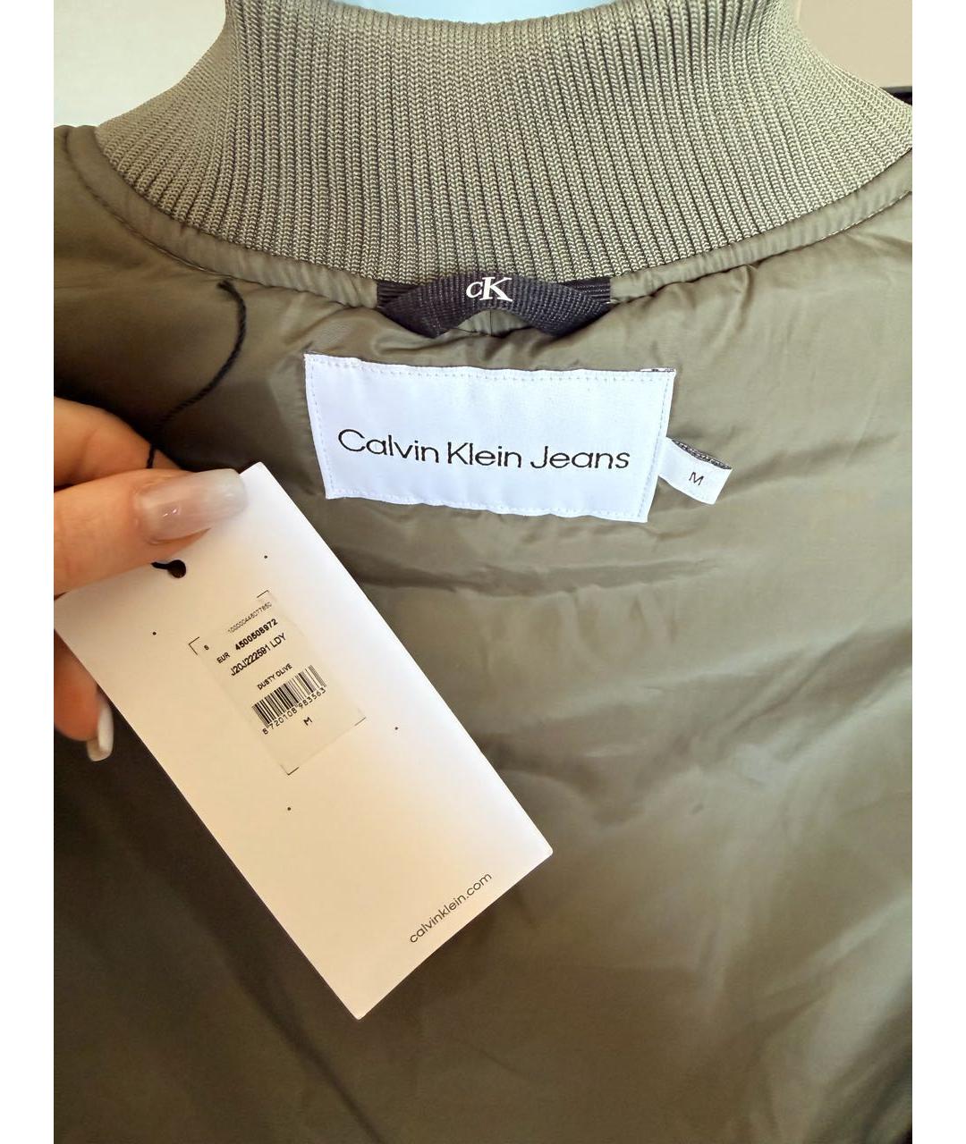 CALVIN KLEIN Хаки полиэстеровая куртка, фото 3