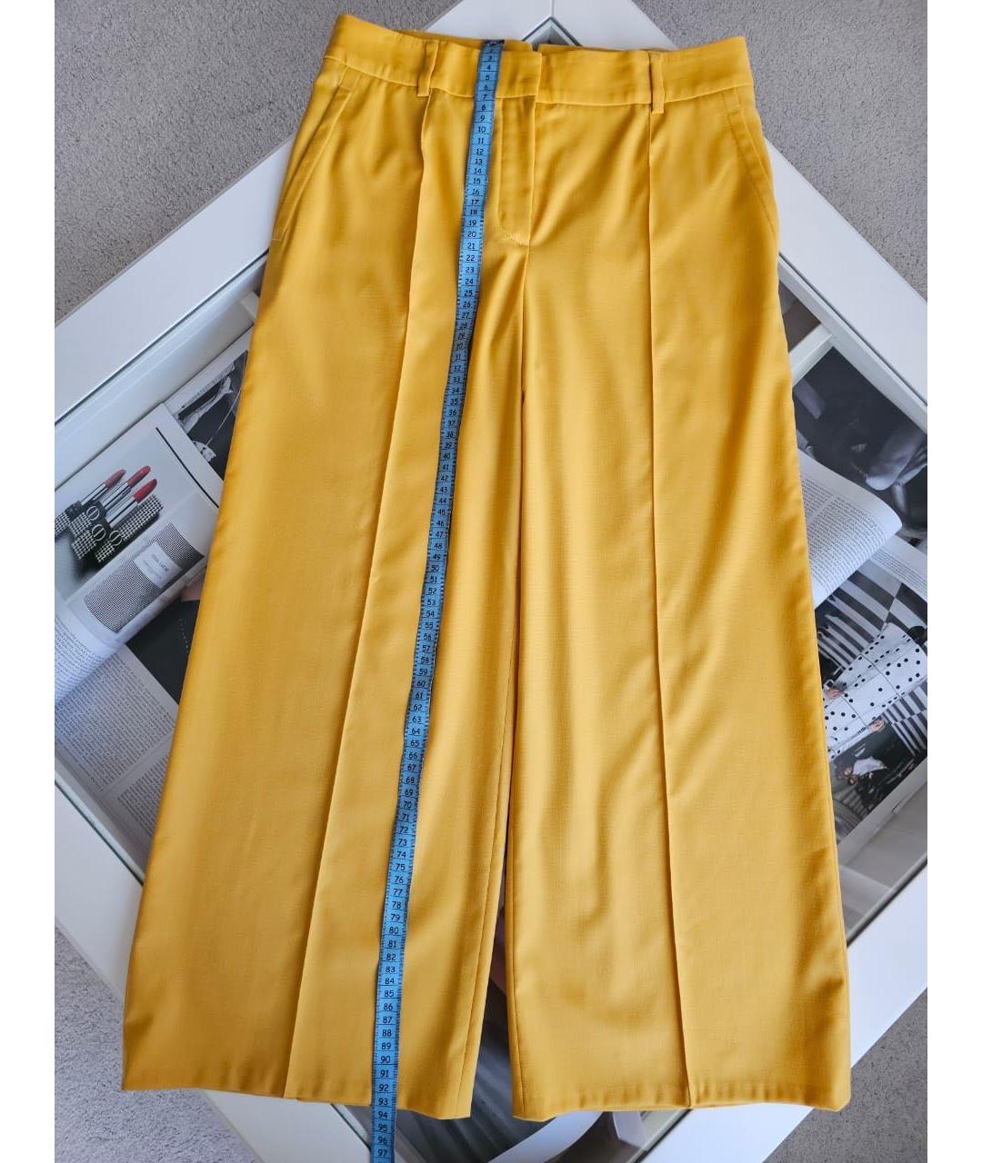 HERMES Оранжевое шерстяные брюки широкие, фото 5