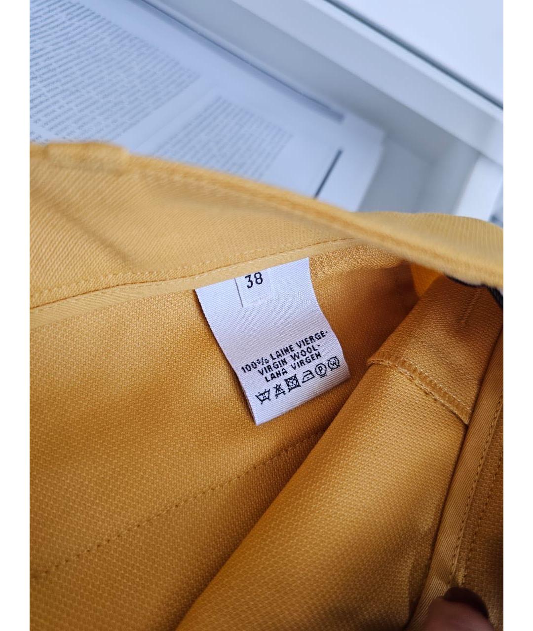 HERMES Оранжевое шерстяные брюки широкие, фото 8