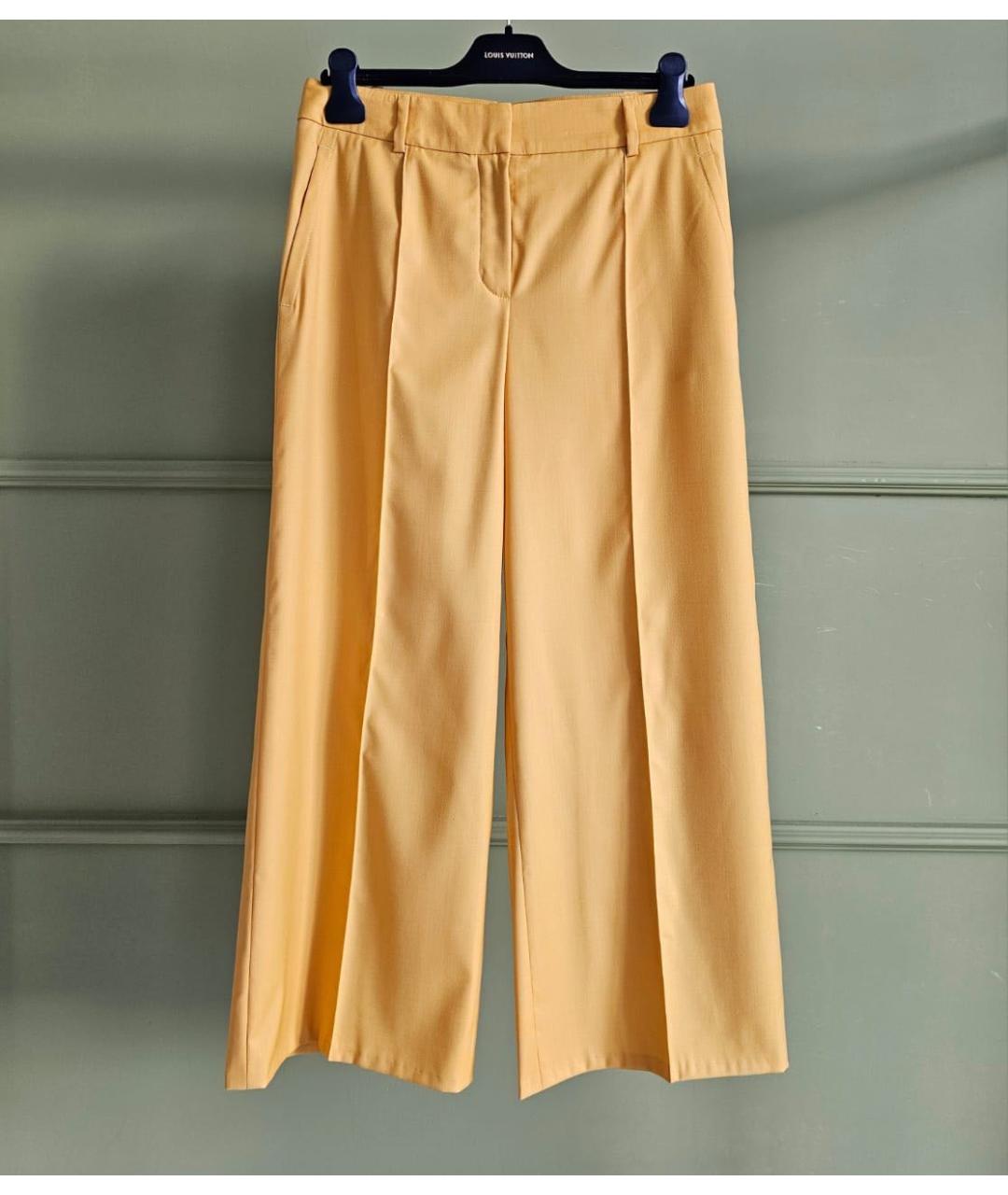 HERMES Оранжевое шерстяные брюки широкие, фото 9