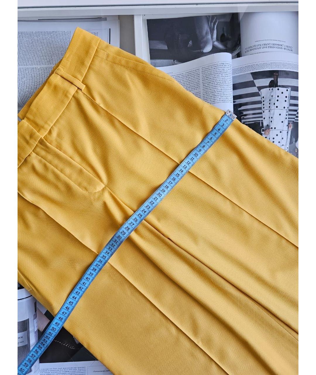 HERMES Оранжевое шерстяные брюки широкие, фото 7