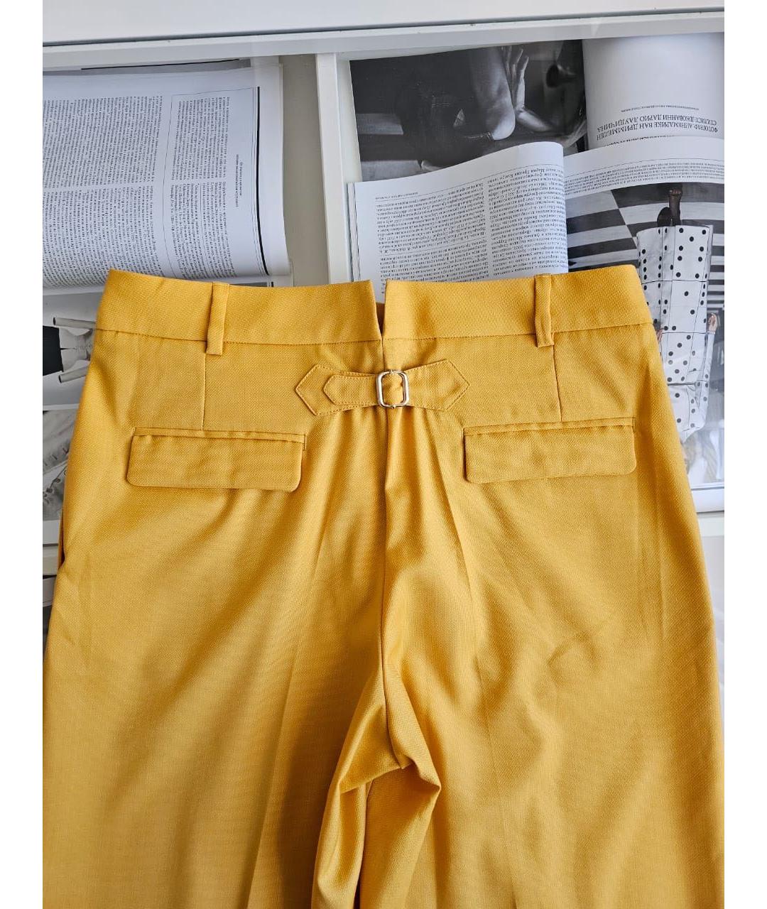 HERMES Оранжевое шерстяные брюки широкие, фото 4