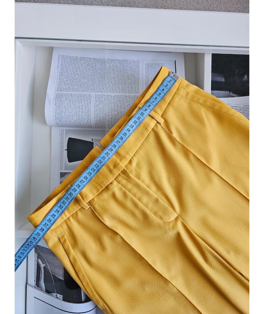 HERMES Оранжевое шерстяные брюки широкие, фото 6