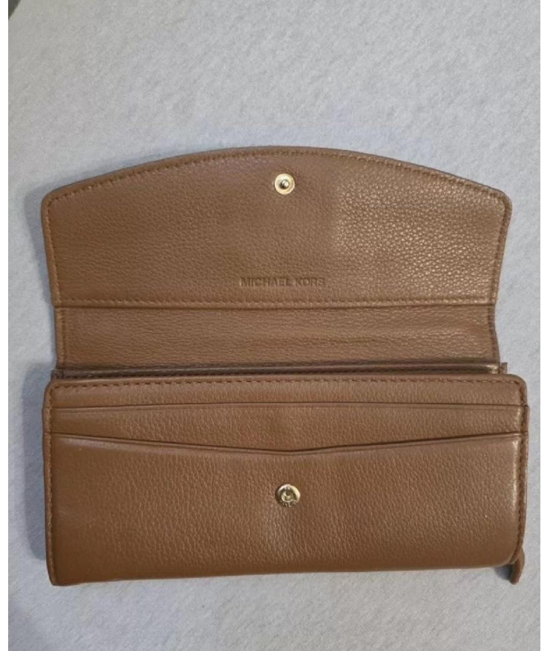 MICHAEL KORS Коричневый кожаный кошелек, фото 4