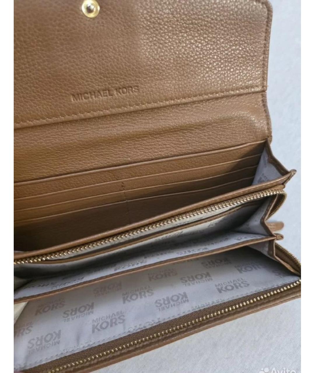 MICHAEL KORS Коричневый кожаный кошелек, фото 3