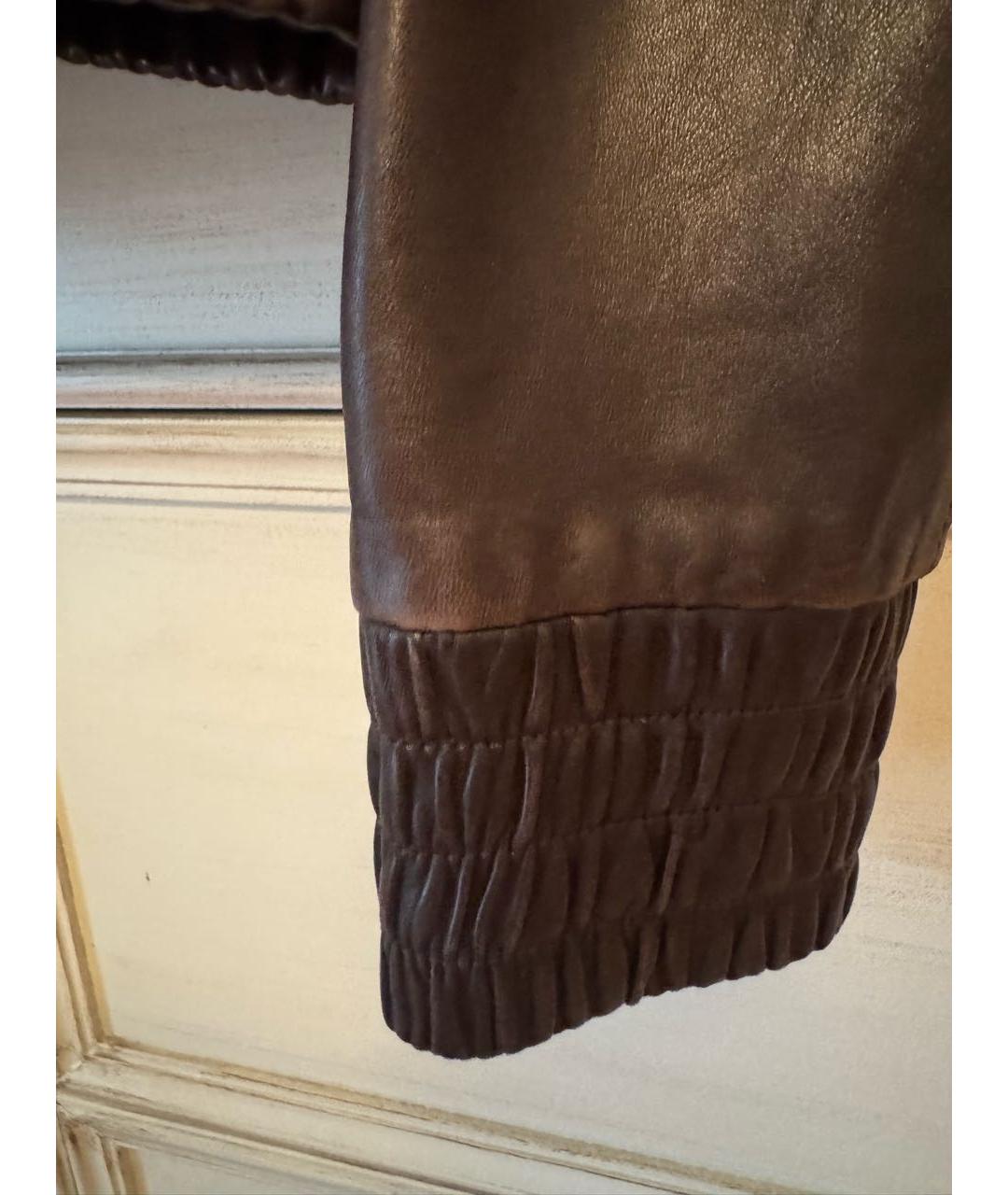 POLLINI Коричневая кожаная куртка, фото 4