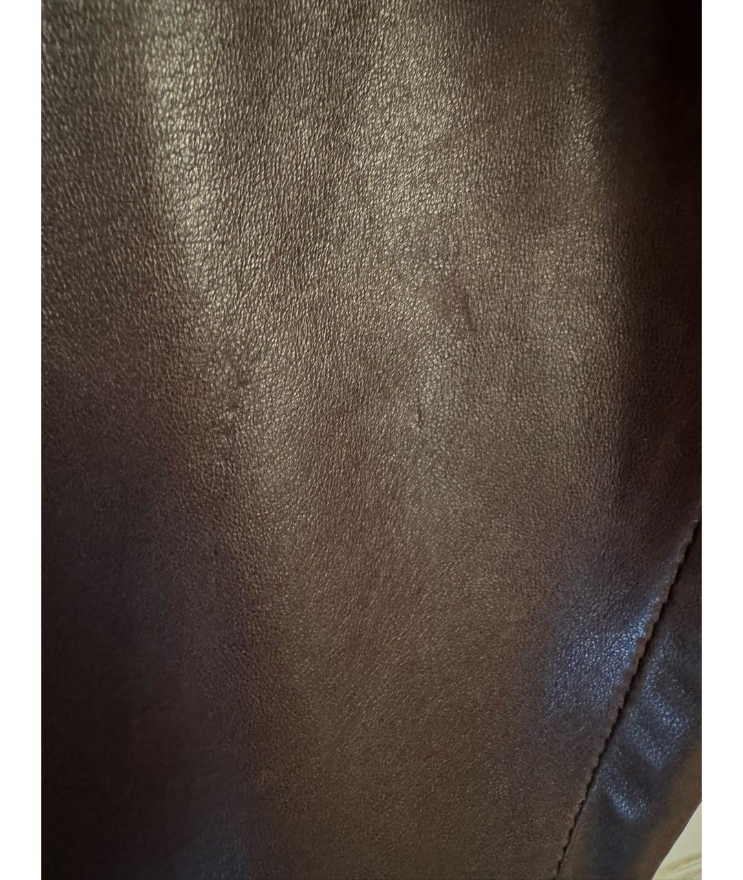 POLLINI Коричневая кожаная куртка, фото 5