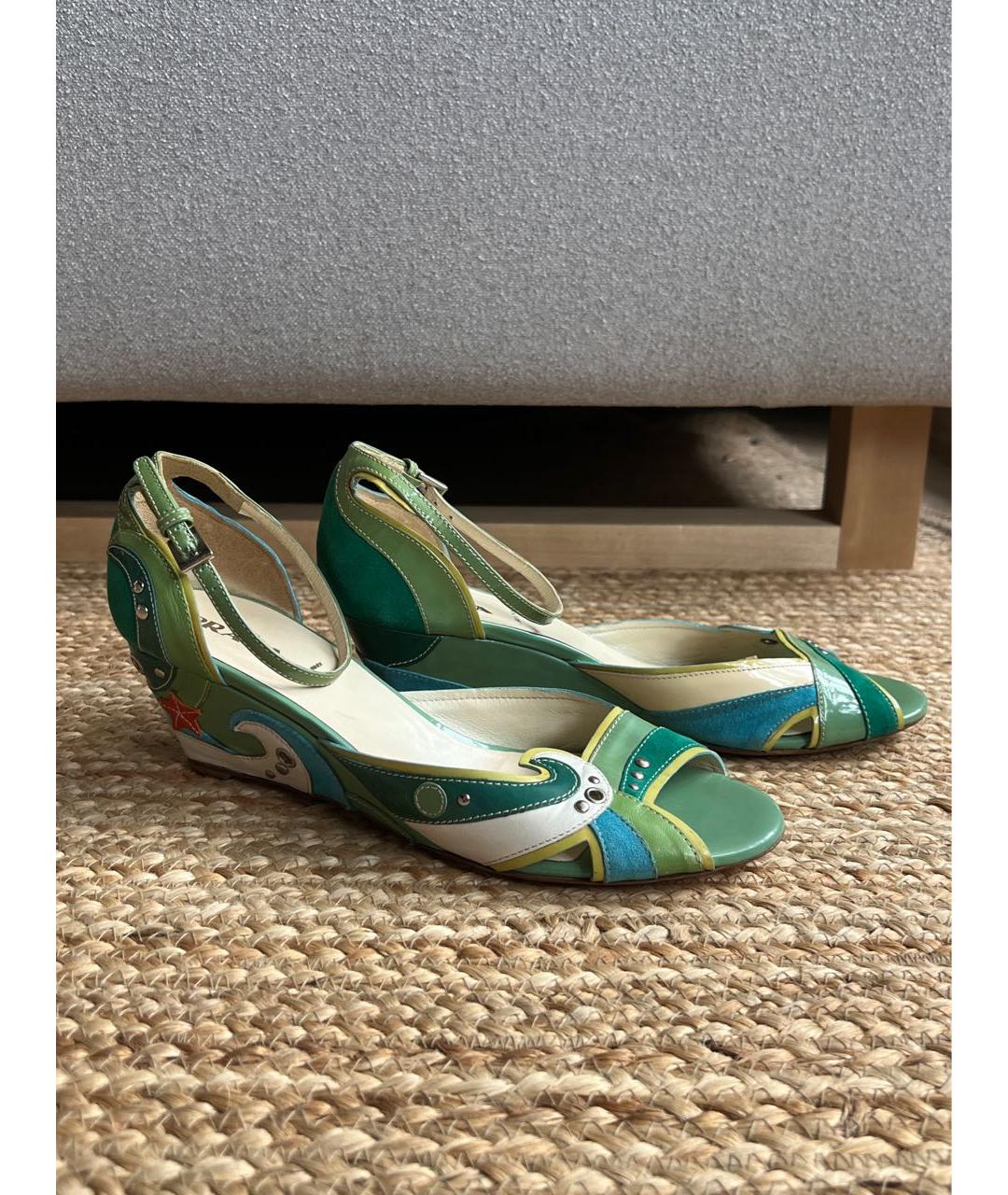 PRADA Мульти кожаные босоножки, фото 3