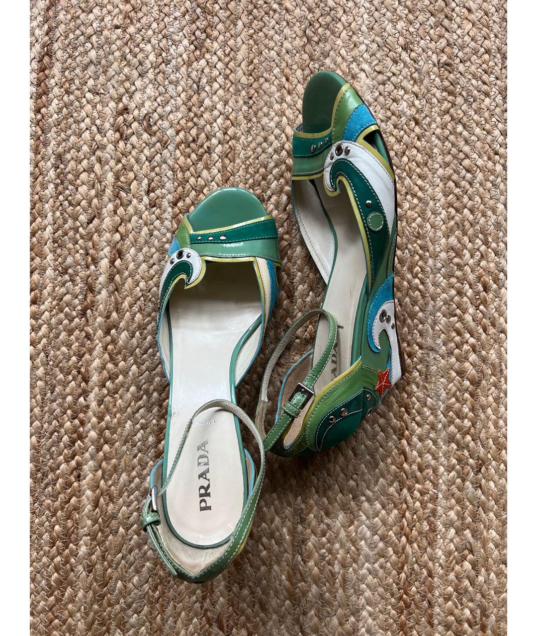 PRADA Мульти кожаные босоножки, фото 2