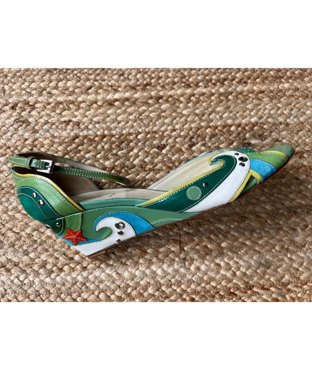 PRADA Мульти кожаные босоножки, фото 8