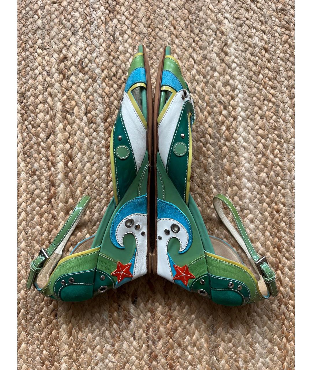 PRADA Мульти кожаные босоножки, фото 4