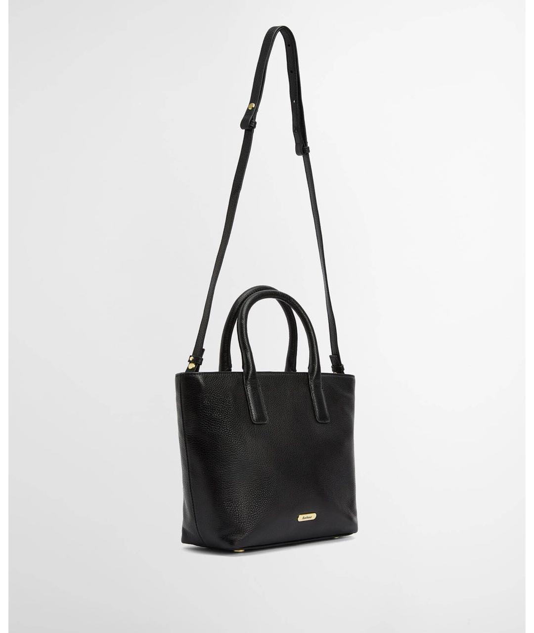 BARBOUR Черная кожаная сумка через плечо, фото 3