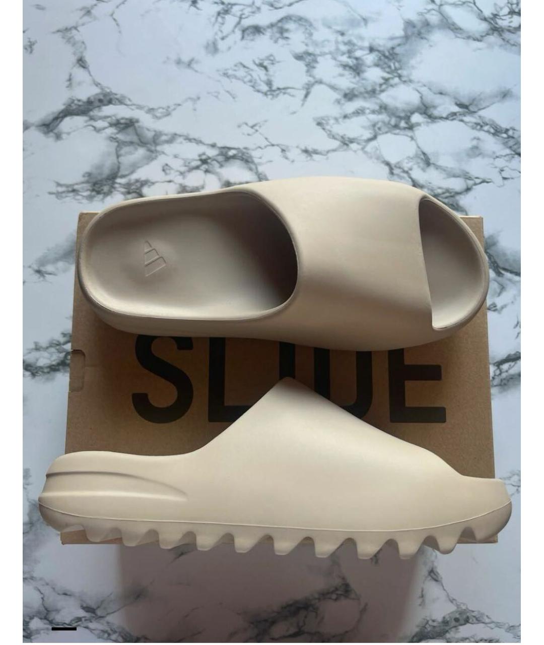 ADIDAS YEEZY Бежевые шлепанцы, фото 5