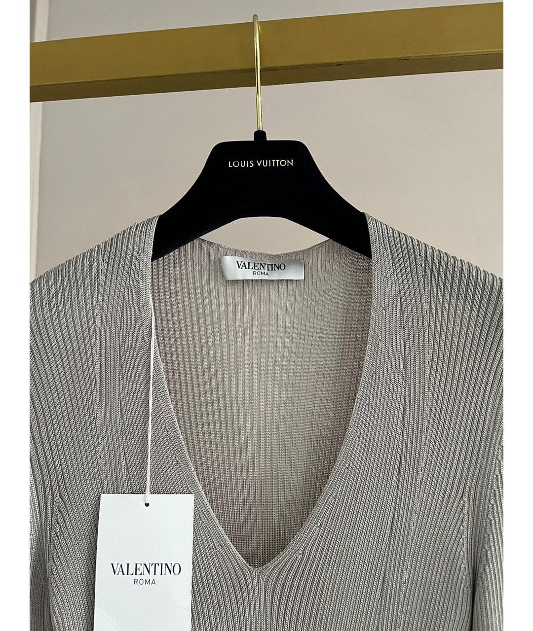 VALENTINO Серое вискозное вечернее платье, фото 3